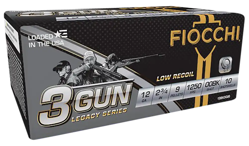 Fiocchi 3-Gun Match Legacy 12 Gauge 2.75in Double-Ought Buckshot, 9 Pellets 12BK3G00