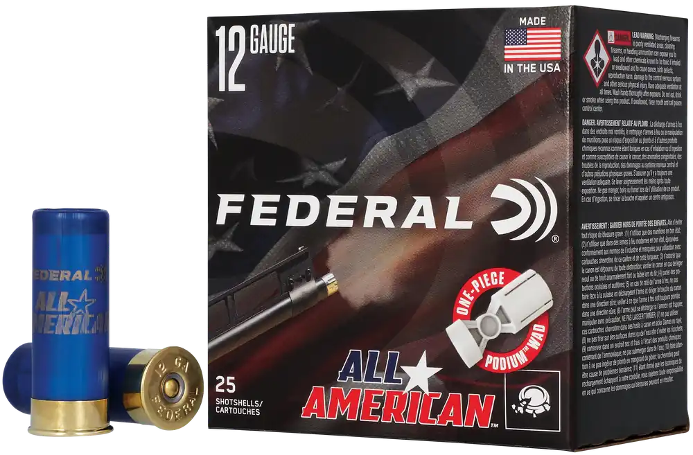 Federal All-American 12 Gauge 2.75in 1-1/8oz 8 Shot Trap/Skeet Shotshells FAA12H8