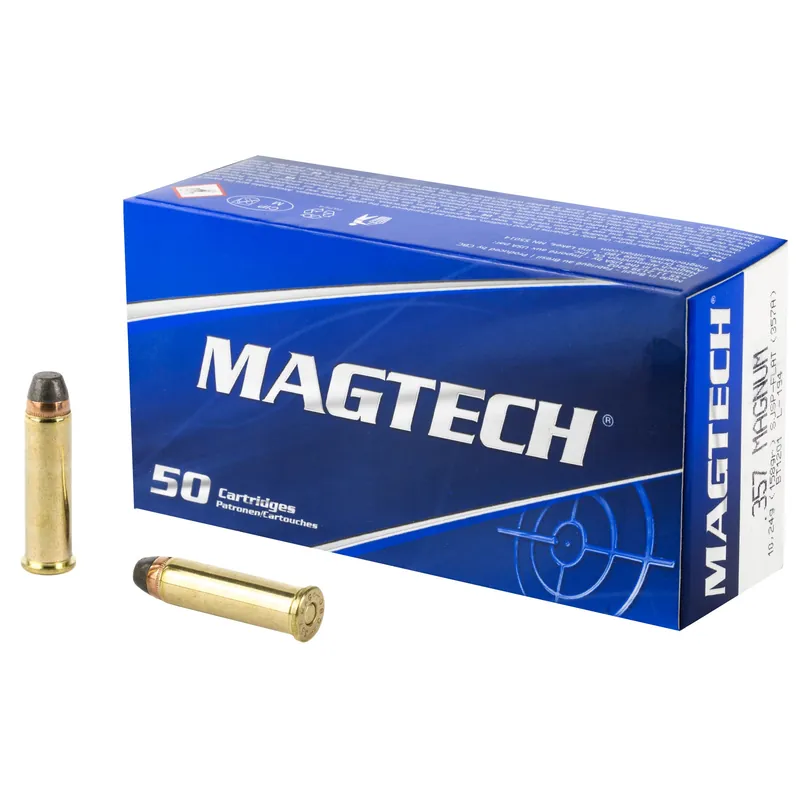 Magtech .357 Magnum 158 Grain Semi-Jacketed Soft Point Ammo, 50-Round Box (Case of 1000) 357A