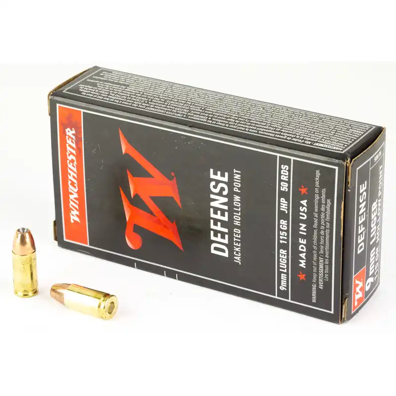 Winchester Ammunition USA 9mm Luger 115 Grain Jacketed Hollow Point Ammo, 50-Round Box USA9JHP