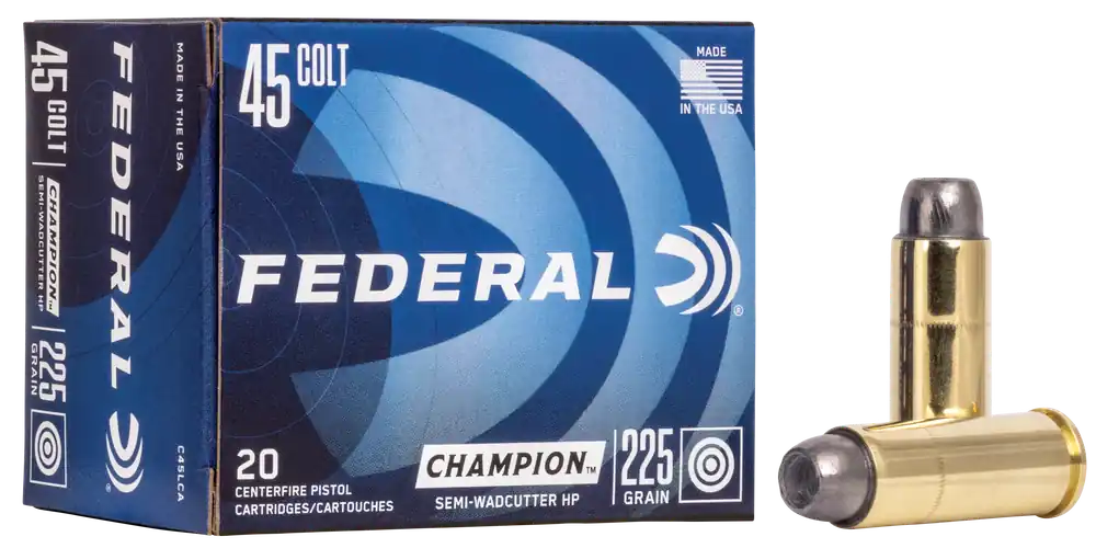 Federal Champion Training .45 Colt 225gr Lead Semi-Wadcutter Hollow Point Ammo 20rd C45LCA