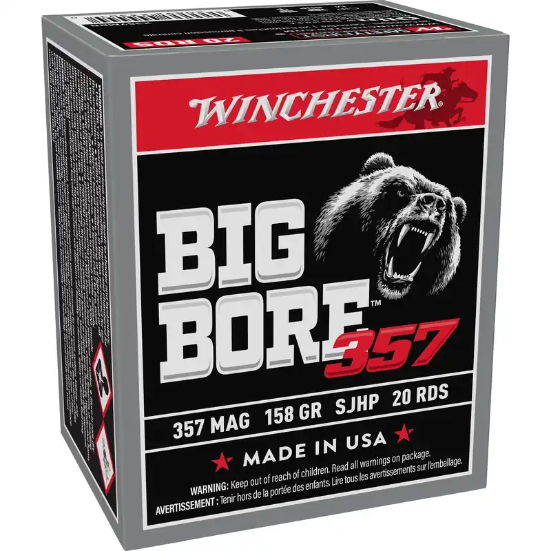 Winchester Ammunition Big Bore .357 Magnum 158 Grain Semi-Jacketed Hollow Point Ammo, 20 Rds X357MBB