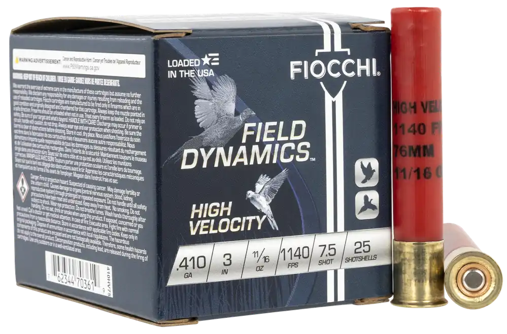 Fiocchi Field Dynamics High Velocity .410 Gauge 3in 11/16oz 7.5 Shot 25rd Box 410HV75
