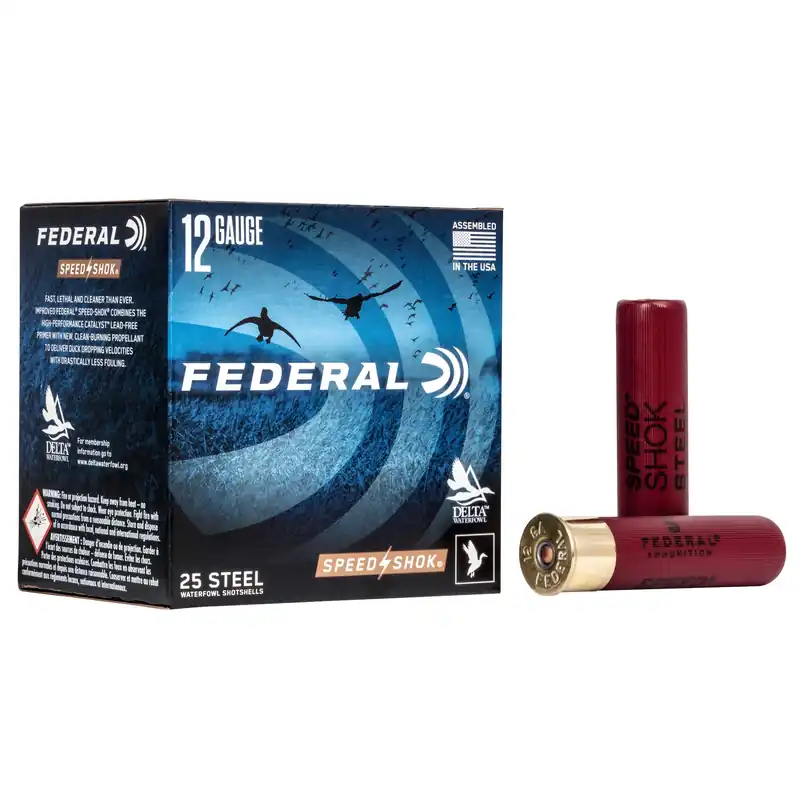 Federal Speed-Shok High Velocity Steel Shotshells 12 Gauge 3-1/2in 4 25ct WF133 4