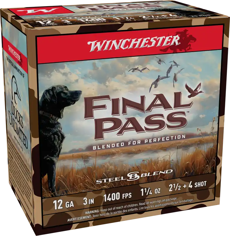 Winchester Ammo Final Pass 12 Gauge 3in Waterfowl Steel Shotshells 1-1/4oz 2.5/ 4 FP123254