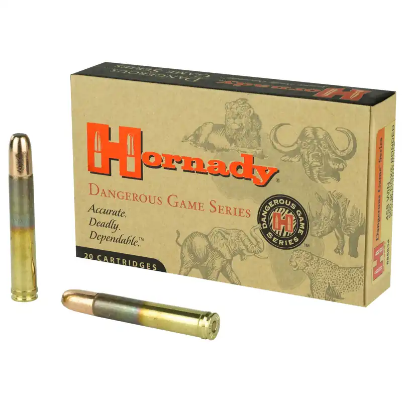 Hornady Dangerous Game .458 Winchester Magnum 500gr DGX Bonded Rifle Ammo, 20-Round Box 85834
