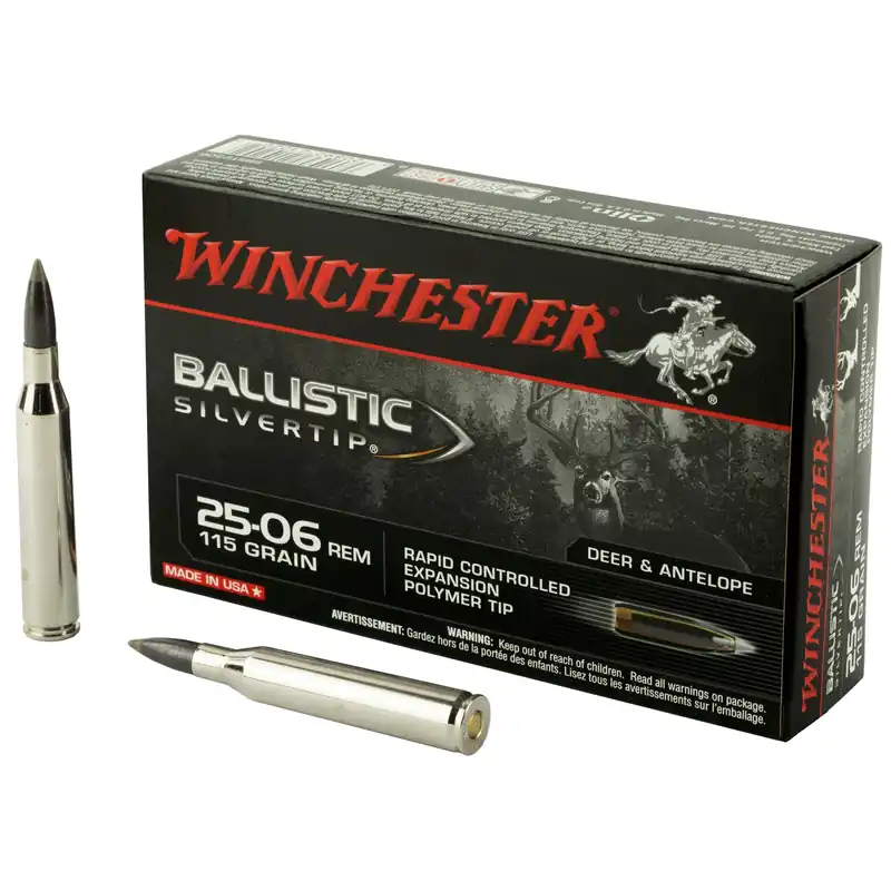 Winchester Ballistic Silvertip 25-06 Remington 115 Grain Polymer Tip Rifle Ammo 20 Rounds SBST2506