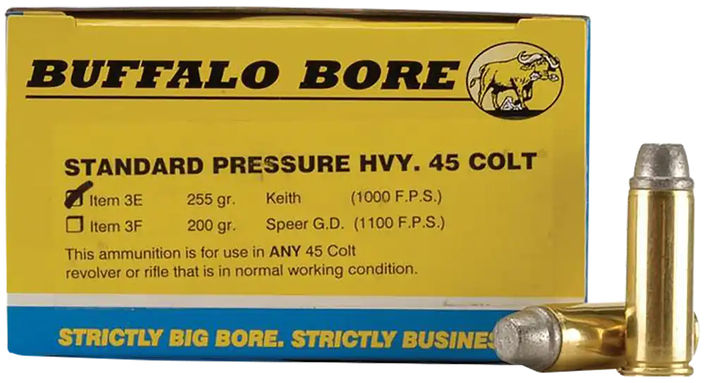 Buffalo Bore Standard Pressure .45 Colt 255 Grain Gas-Checked Soft Cast Ammo, 20 Rounds 3E20