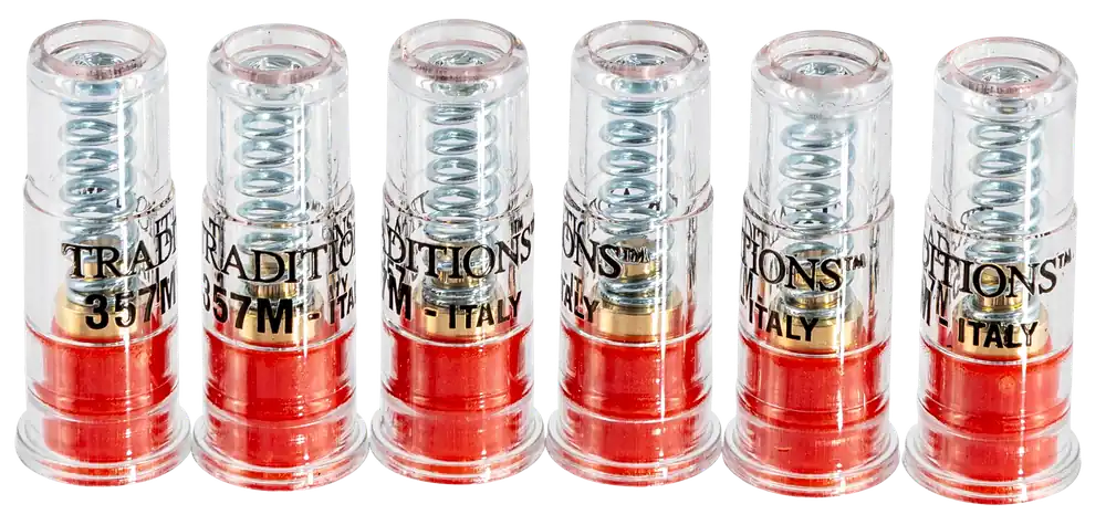 Traditions .357 Magnum Snap Caps, Plastic with Brass Base, 6-Pack Dummy Training Rounds ASC357