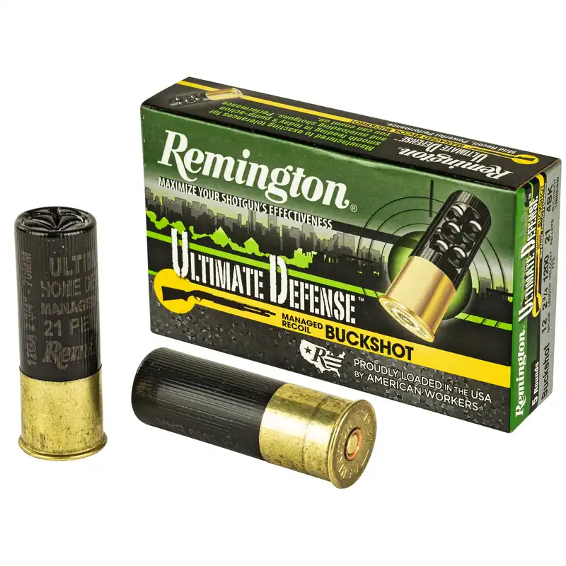 Remington Ultimate Defense 12 Gauge 2-3/4in 4 Buckshot 21 Pellets 5-Round Box 20637