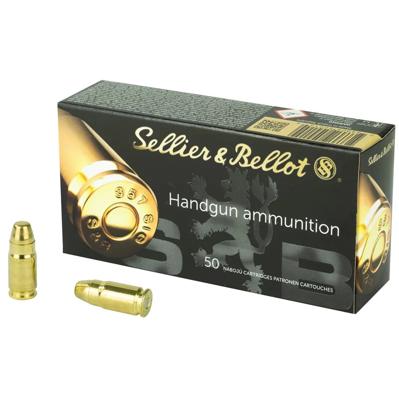 Sellier & Bellot .357 SIG 140 Grain FMJ Handgun Ammunition, 50-Round Box SB357SIG