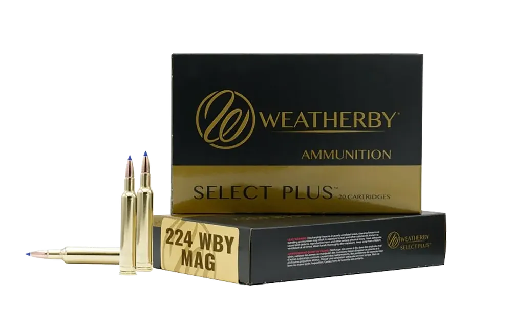 Weatherby Select Plus .224 Weatherby Magnum 80.5gr Rifle Ammo, 20 Rounds/Box R224805FBT