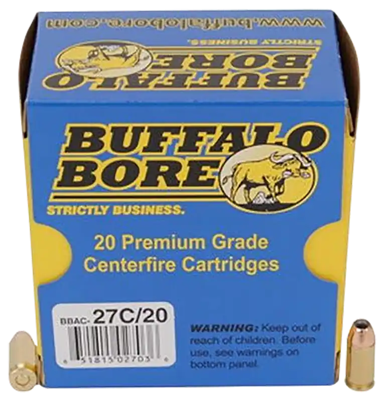 Buffalo Bore Personal Defense Strictly Business .380 ACP +P 90gr JHP Ammo, 20rd Box 27C20