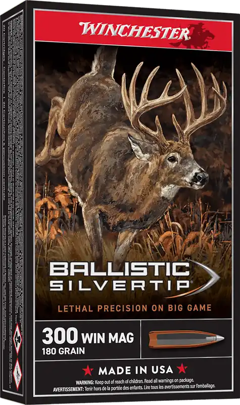 Winchester Ammo Ballistic Silvertip .300 Winchester Magnum 180 Grain Polymer Tip Rifle Ammo SBST300