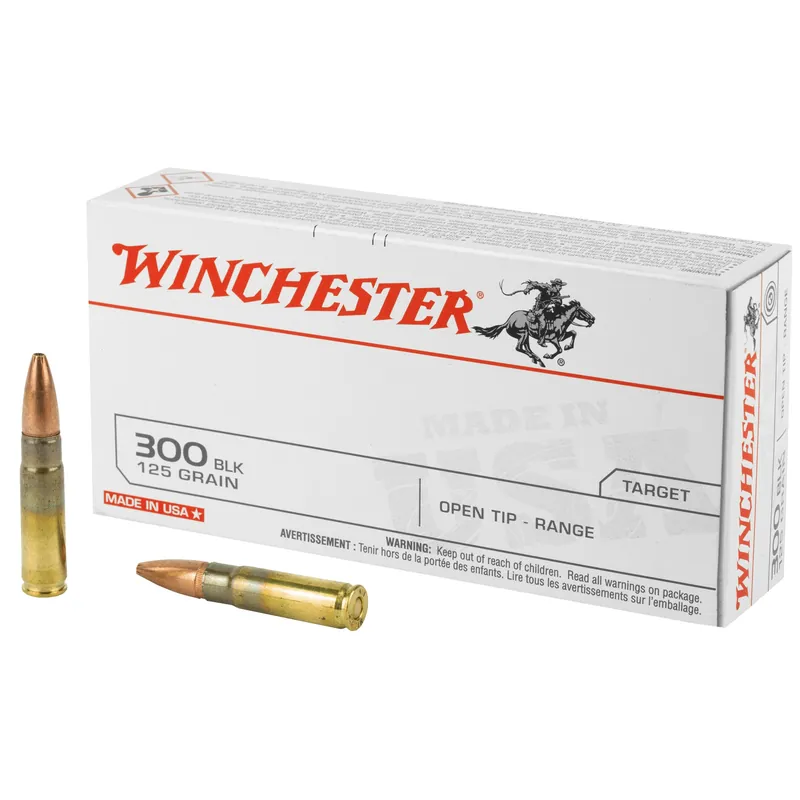 Winchester Ammunition USA 300 AAC Blackout 125gr Open Tip Range Ammo 20rd Box USA300BLK