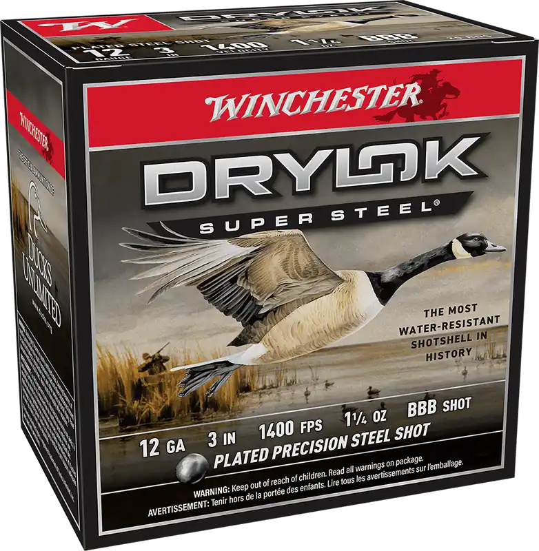 Winchester Drylok Super Steel Magnum 12 Gauge 3in BBB 1-1/4oz Water-Resistant Shotshells XSC123BBB