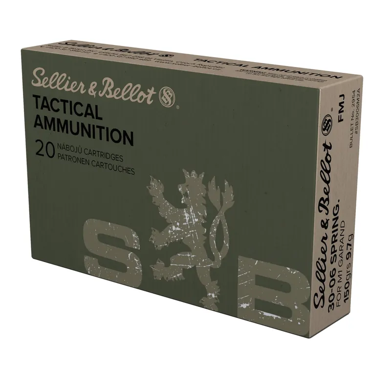 Sellier & Bellot .30-06 Springfield M1 Garand 150gr Full Metal Jacket Ammo 20/400 SB3006M2