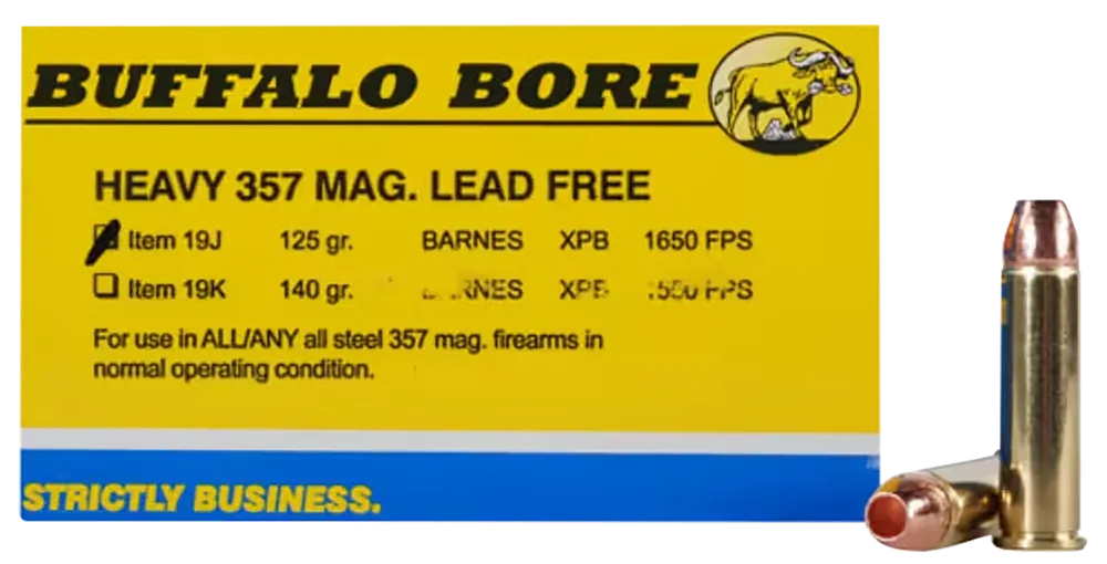 Buffalo Bore .357 Magnum 125gr Barnes VOR-TX XPB Lead-Free Ammo, 20 Rounds/Box (12/Case) 19J20