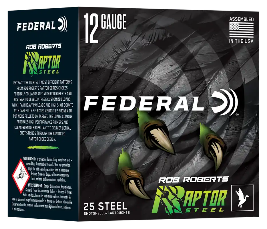 Federal Rob Roberts Raptor Steel 12 Gauge 3in 4 Shot 1-3/8oz 25rd Box Ammo RRS1384