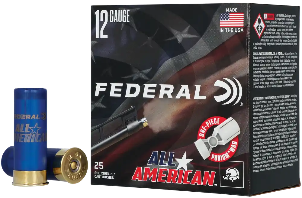 Federal All-American 12 Gauge 2.75in 1-1/8oz 8 Shot Trap/Skeet Shotshells 25ct FAA12HC8