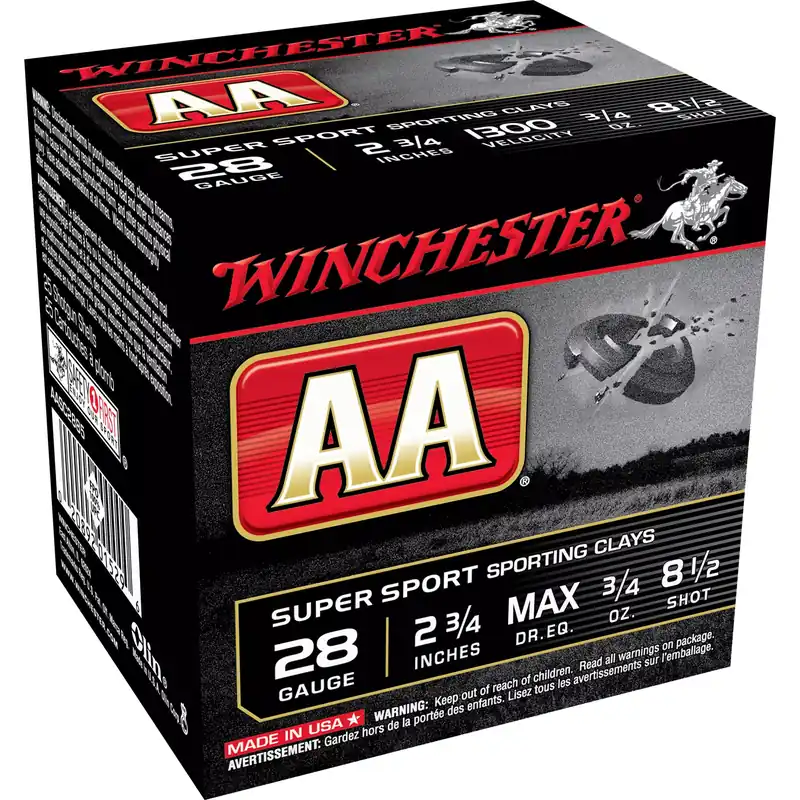 Winchester AA Super Sport 28 Gauge 2 3/4in Target Shotshells, 8.5 Lead Shot, 25rd AASC2885