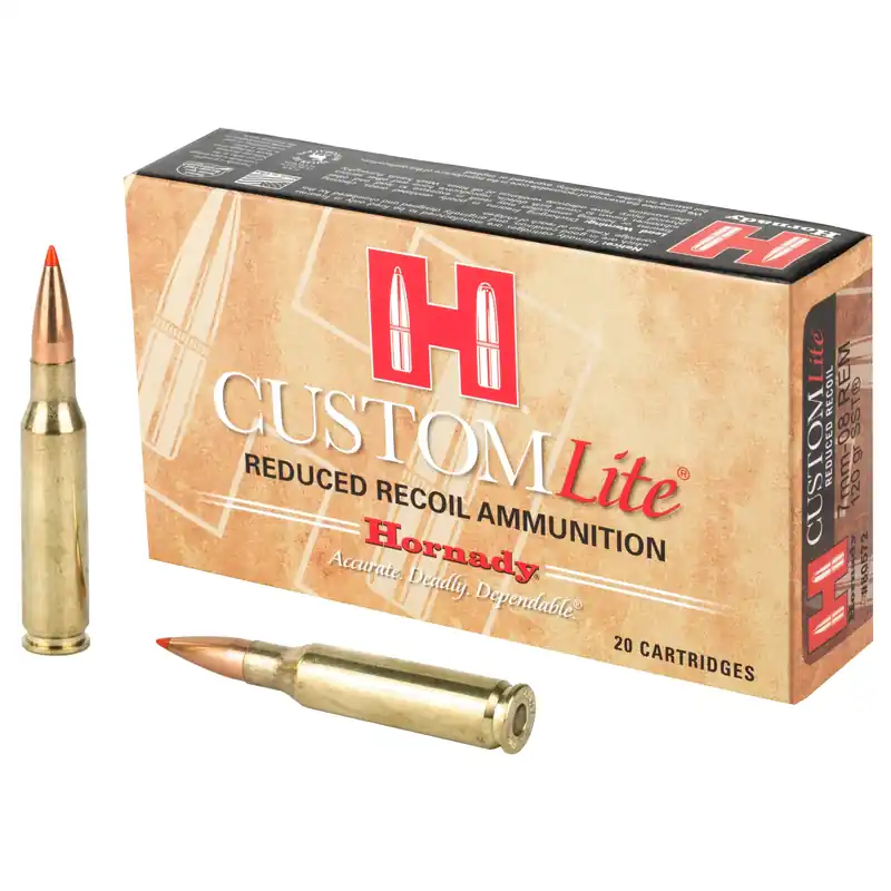Hornady Custom Lite 7mm-08 Remington 120 Grain SST Reduced Recoil Rifle Ammo, 20/Box 80572