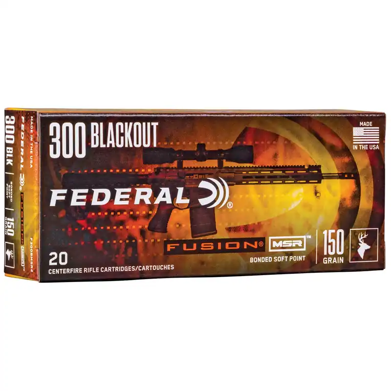 Federal Fusion Modern Sporting Rifle 300 Blackout 150 Grain Bonded Soft Point 20rd F300BMSR2
