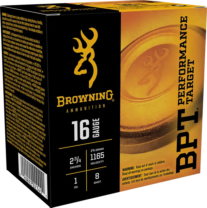 Browning Ammo BPT Performance Target 16 Gauge 2.75in 1 oz 8 Shot 25-Round Box B193611628