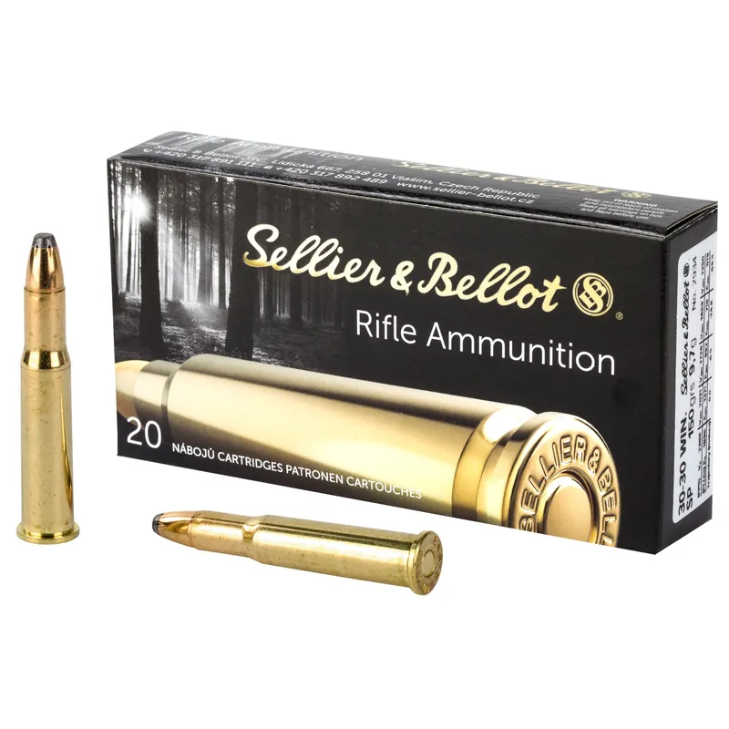 Sellier & Bellot .30-30 Winchester 150 Grain Soft Point Rifle Ammo, 20-Round Box/500-Case SB3030A