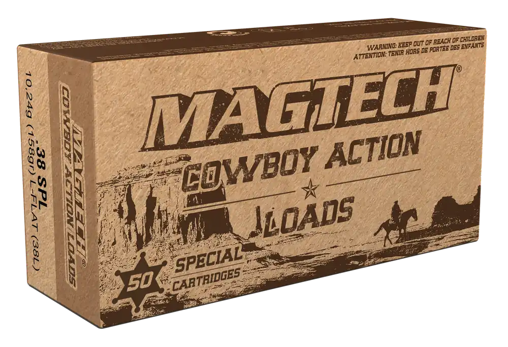 Magtech Cowboy Action .38 Special 158gr Lead Flat Nose Ammo, Brass Case 50/1000 38L