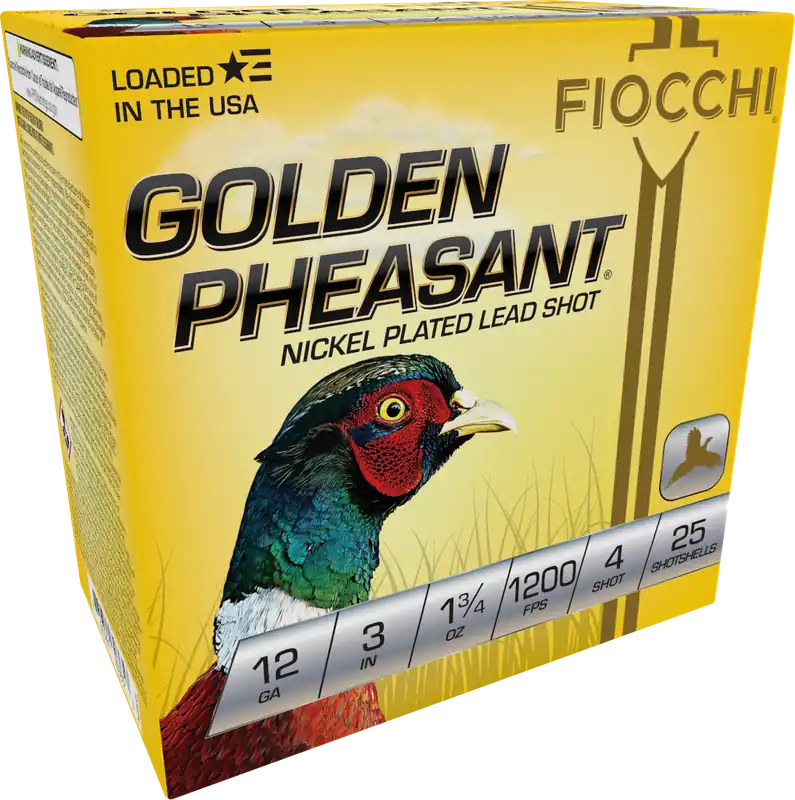 Fiocchi Golden Pheasant Extrema 12 Gauge 3in 4 Nickel-Plated Lead Shot 1-3/4oz 123GP4