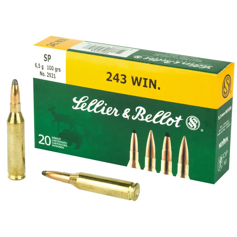 Sellier & Bellot .243 Winchester 100gr Soft Point Rifle Ammo 20-Round Box / 500-Case SB243A