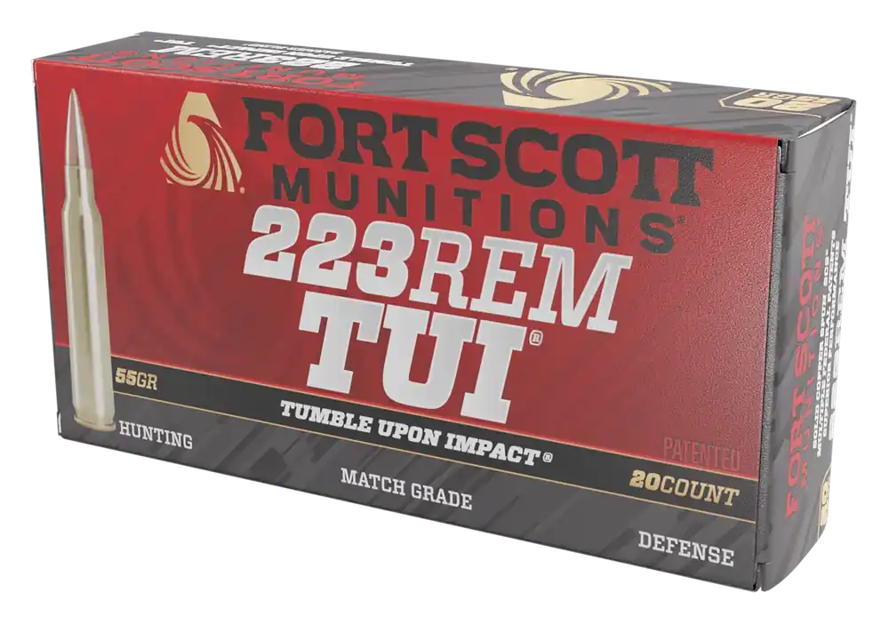 Fort Scott Munitions .223 Remington TUI Solid Copper Spun 55 Grain Rifle Ammo, 20 Rds 223055SCV