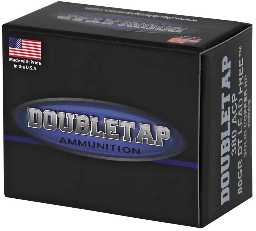 DoubleTap DT Defense .380 ACP 80gr Barnes TAC-XP Lead-Free Ammo 20-Round Box 380A80X