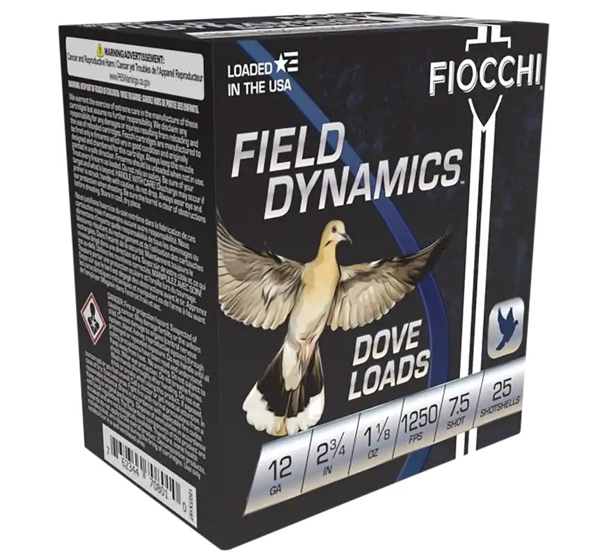 Fiocchi Field Dynamics Dove & Quail 12 Gauge 2-3/4in 1-1/8oz 7.5 Shotshells 12GTX187