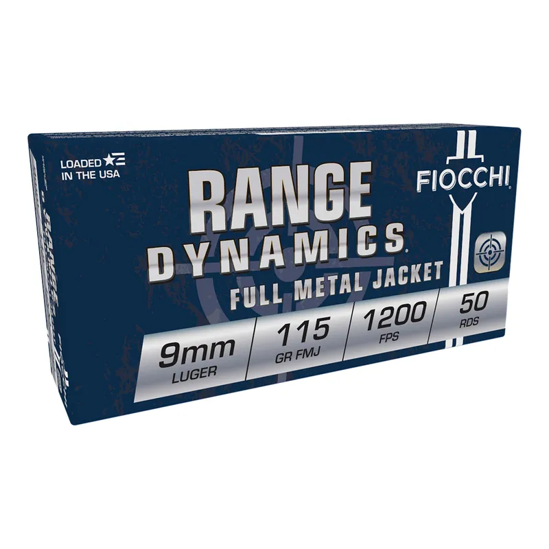 Fiocchi Range Dynamics .45 ACP 230gr FMJ Brass Centerfire Pistol Ammo, 50rd Box FOA45A