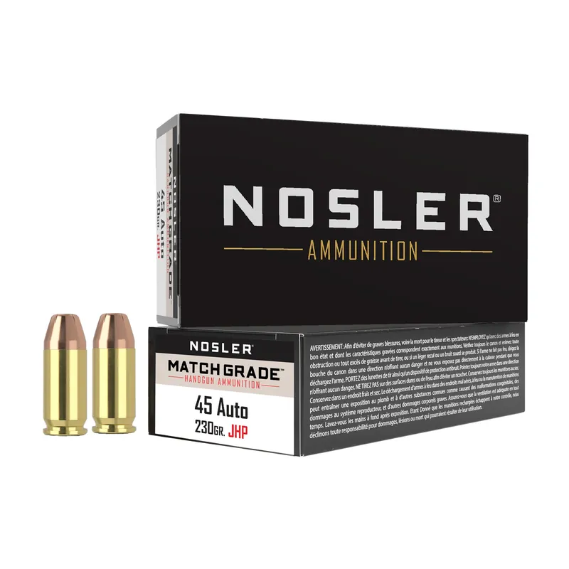Nosler ASP Assured Stopping Power .45 ACP 230gr Jacketed Hollow Point Ammo, 50rd Box 51284