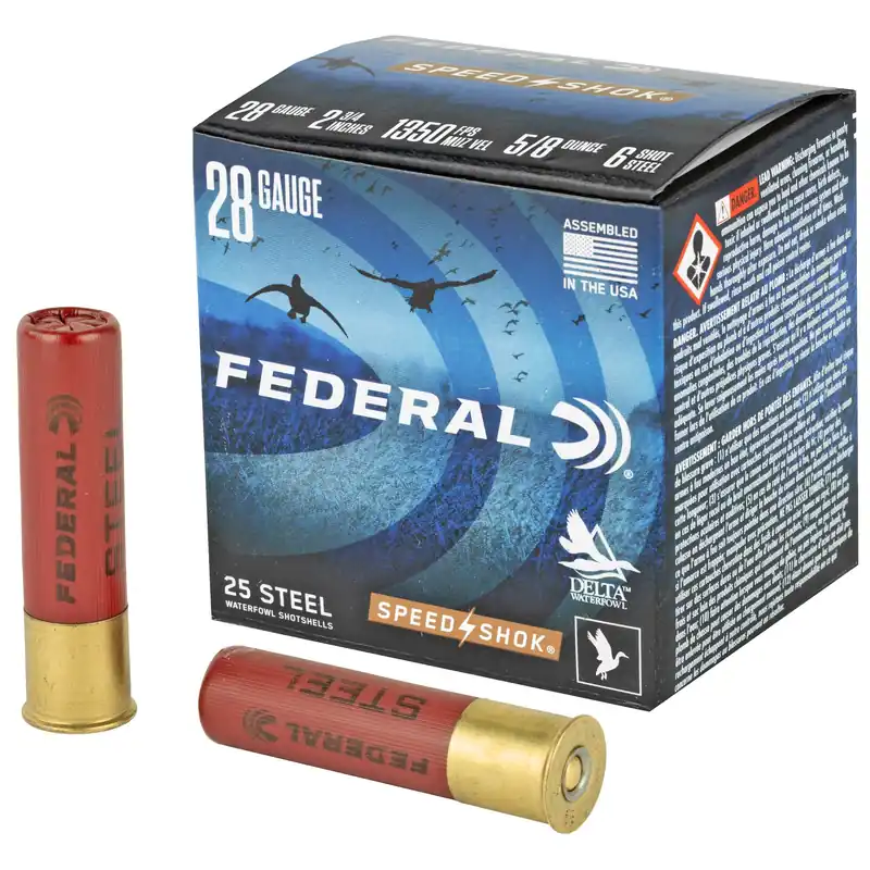 Federal Speed-Shok Steel 28 Gauge 2-3/4in Waterfowl Shotshells, 6 Shot 1350 FPS WF2836