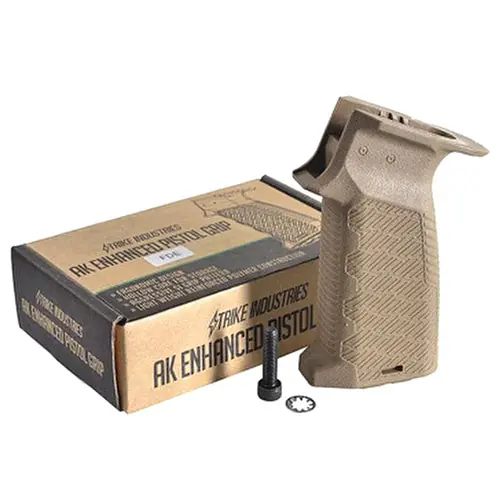 Strike Industries AK Enhanced Pistol Grip, Reinforced Polymer w/ Storage, Flat Dark Earth SIKSIAKEPGFDE