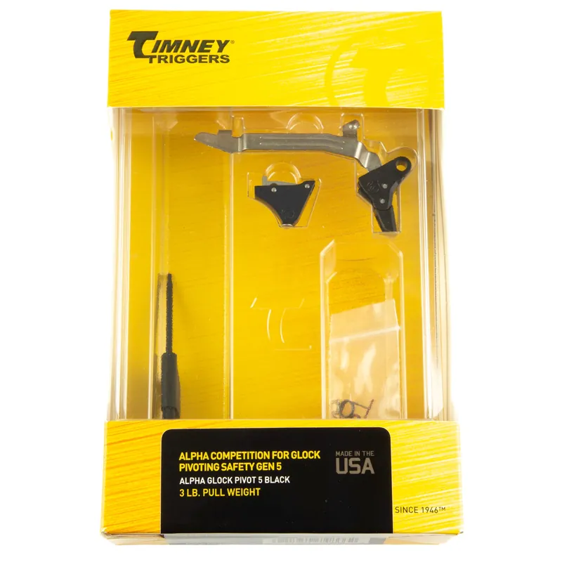 Timney Triggers Alpha Competition Pivot Trigger for Glock Gen 5 3 lb Pull Alpha Glock Pivot 5 Black