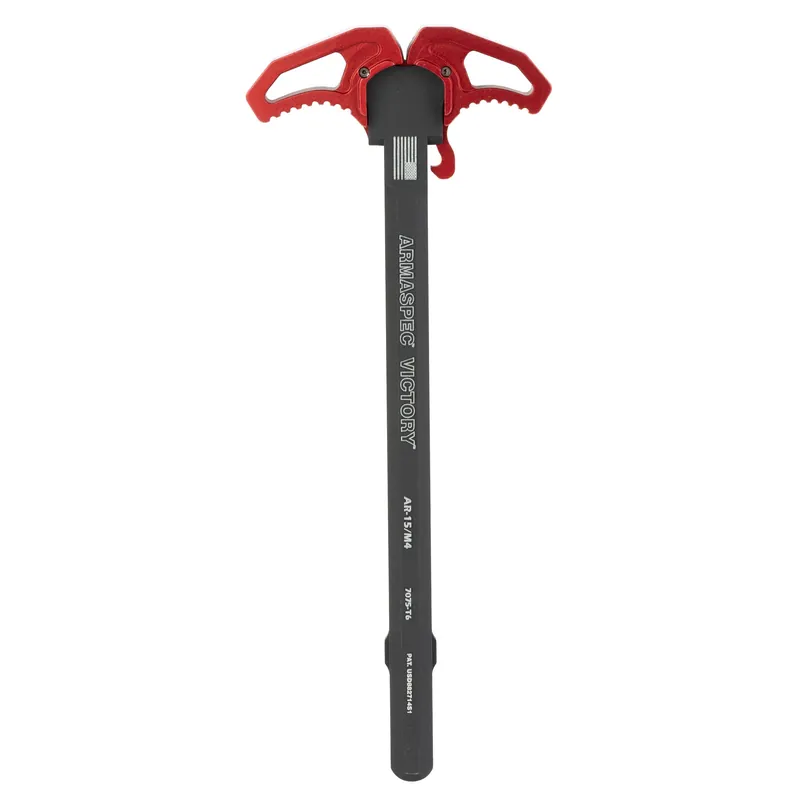 Armaspec Victory Ambidextrous AR-15 Charging Handle w/ Gas Vents, Red Latches ARM161-RED