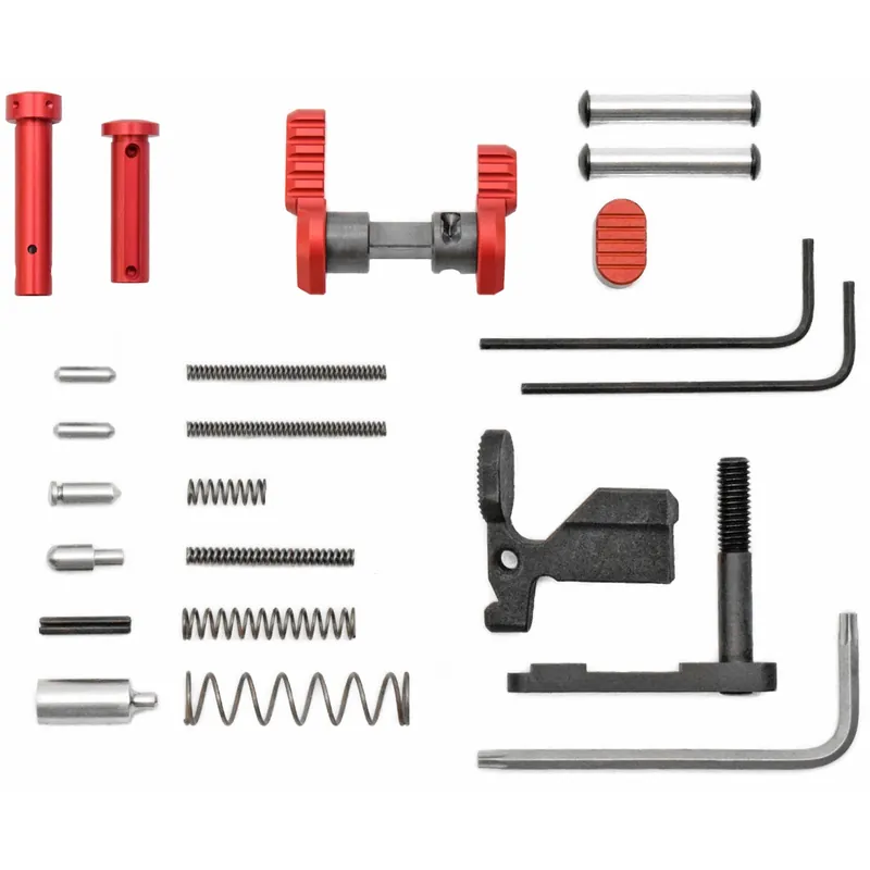 Armaspec Superlight Gun Builders Kit for AR-15 Lower Receiver Parts, Red ARM251-RED