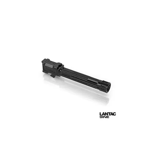 Lantac USA 9INE Glock 19 Threaded Fluted Upgrade Barrel, Black 416R Stainless LAN01GBG19THBLK