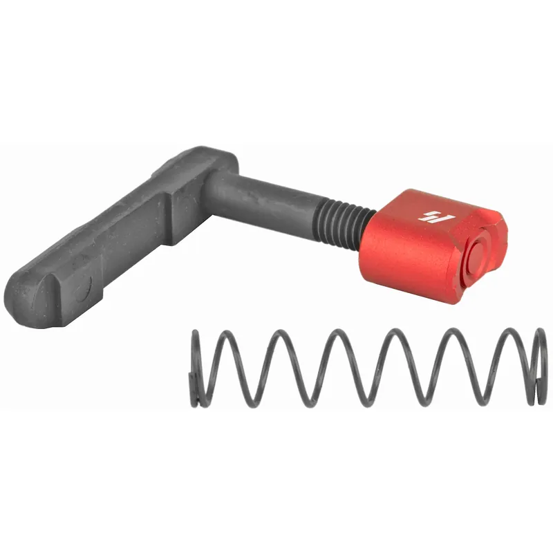 Strike Industries AR-15 Billet Magazine Catch Assembly, Red 6061 Aluminum Button SI-AR-SMC-RED