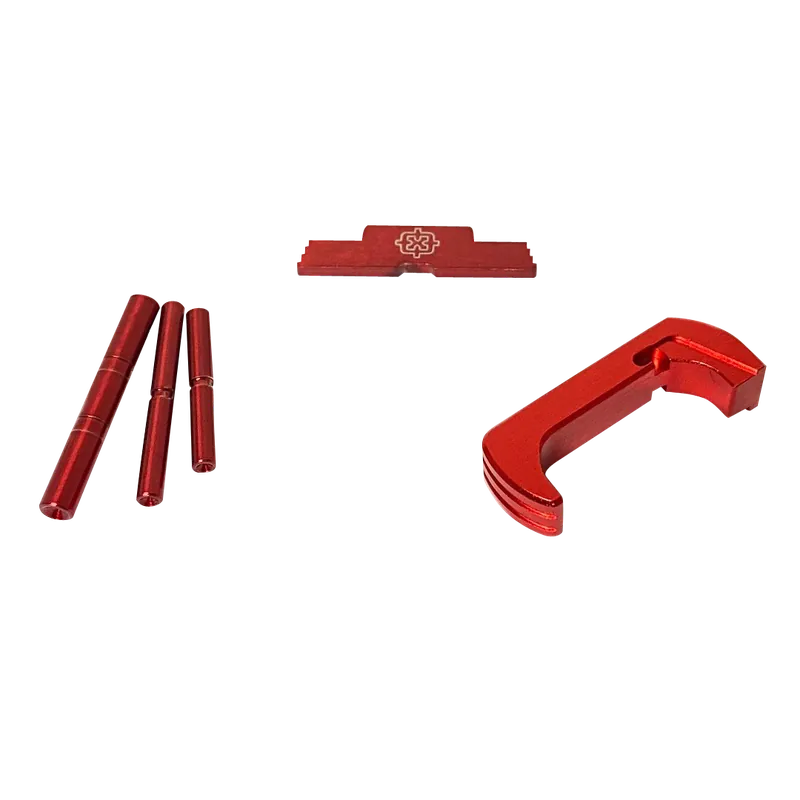 Cross Armory Glock Gen 5 3-Piece Upgrade Kit with Extended Mag Catch & Slide Lock, Red CRG5OKRD