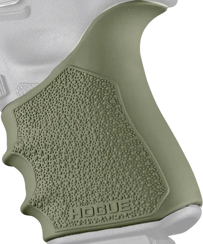 Hogue HandALL Beavertail Grip Sleeve OD Green Rubber, Cobblestone Texture & Finger Grooves 17041