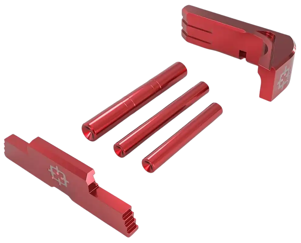 Cross Armory Glock 43 3-Piece Red Aluminum Upgrade Kit for Enhanced Ergonomics CRG43SOKRD