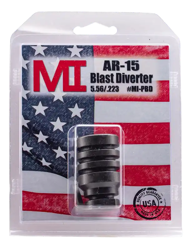 Midwest Industries AR-15 Blast Diverter Linear Compensator, 1/2x28, Black Phosphate Steel MIPBD