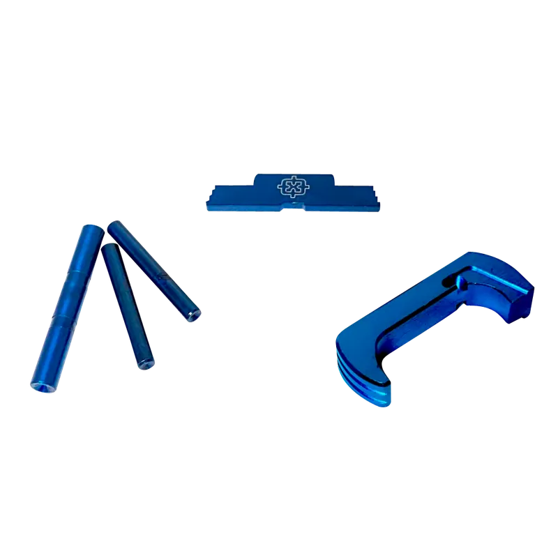 Cross Armory Glock Gen 5 3-Piece Extended Controls Kit, Blue Anodized Steel/Aluminum CRG5OKBL