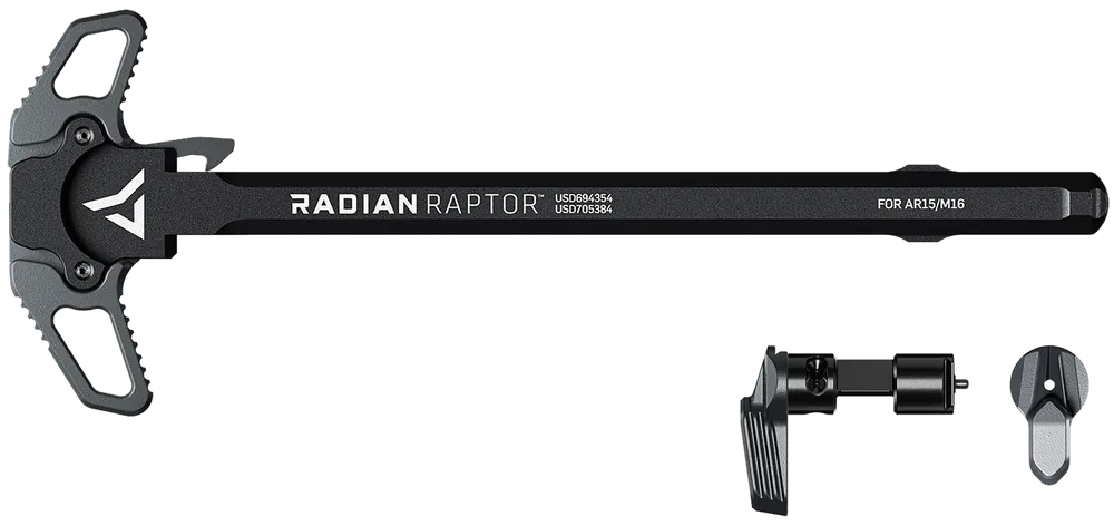 Radian Weapons Raptor Charging Handle & Talon 45/90 Safety for AR-15/M16, Gray R0664